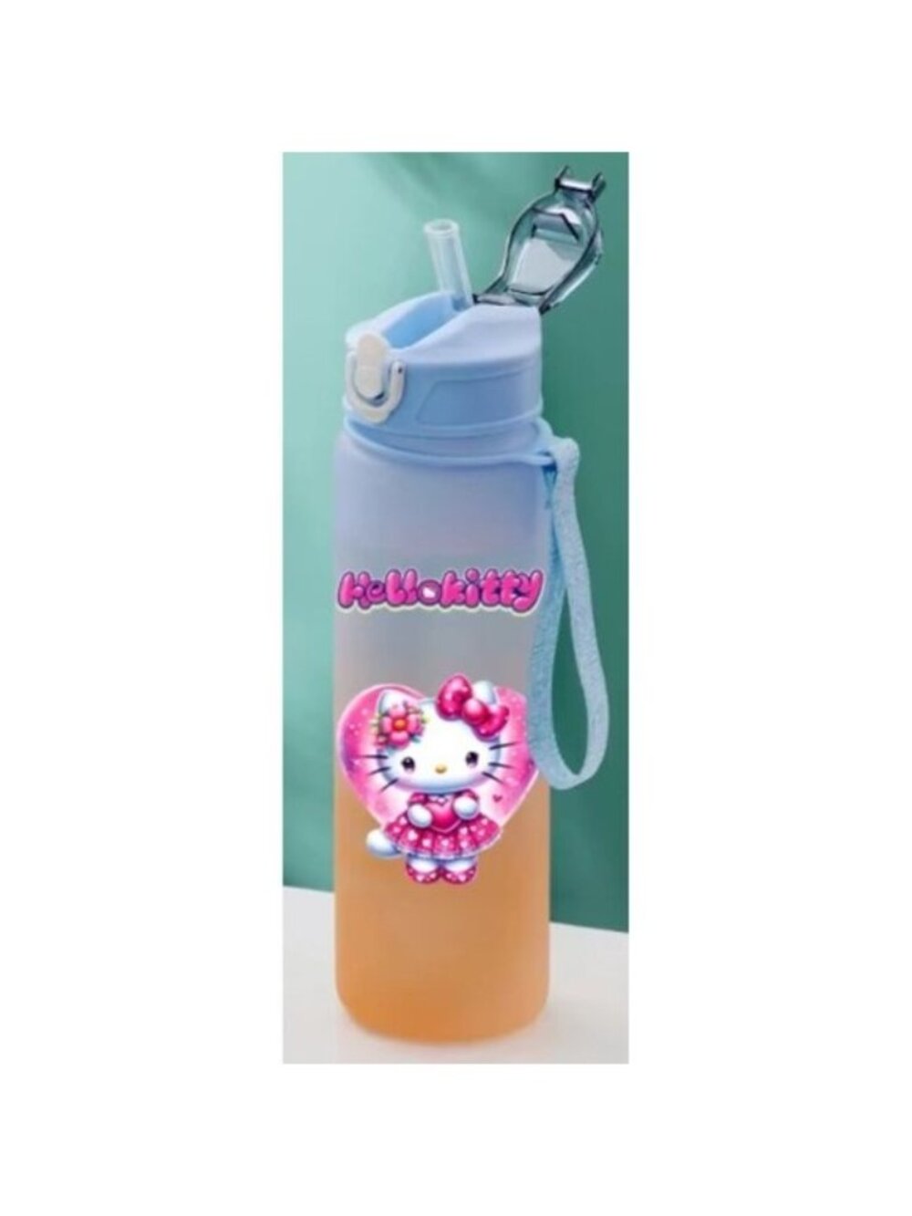 Hello Kitty 25oz Kawaii Water Bottle w/ Straw Lid Cute Pink Gradient Sports